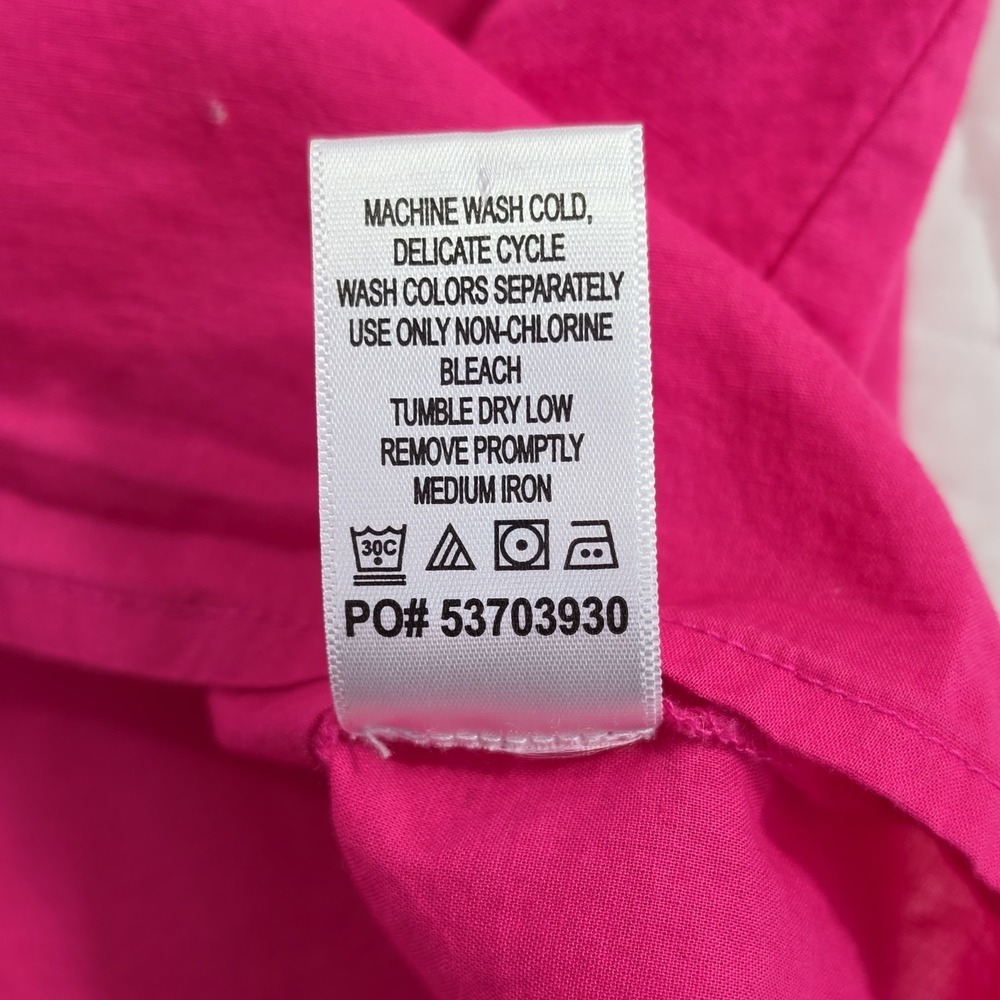 Woman Within V-Neck Tunic Top 3X (30/32) Bright Fuchsia Henley - Picture 6 of 12